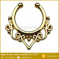 Arc en ciel Titanium plaqué laiton Tribal faux Piercing Septum